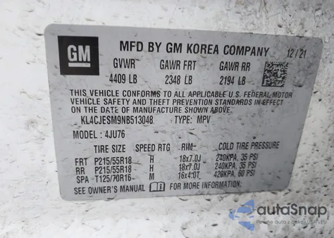 2022 Buick Encore Awd Preferred from USA, damaged, VIN KL4CJESM9NB513048